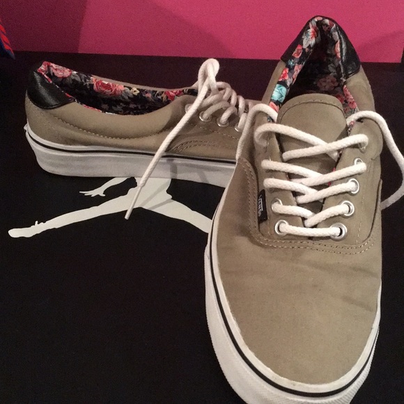 tan floral vans